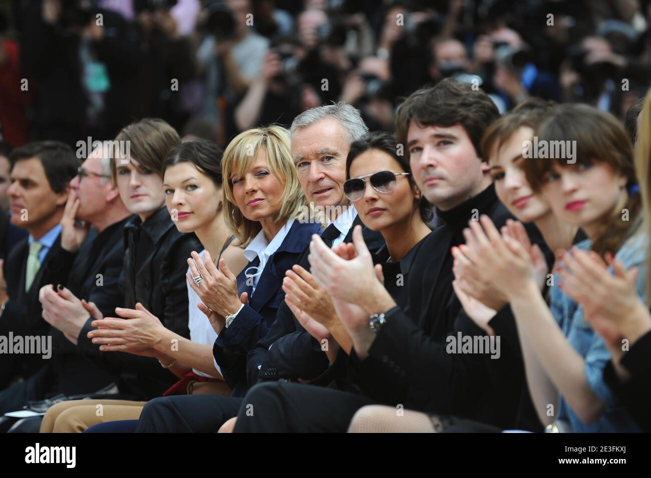 Left to right: Bernard Arnault and his wife Helene Mercier, French actor  Jean Reno and his fiancee Zofia Borucka, Antoine Arnault and Kate Hudson  attend the Christian Dior's Fall-Winter 2006-2007 Ready-to-Wear collection