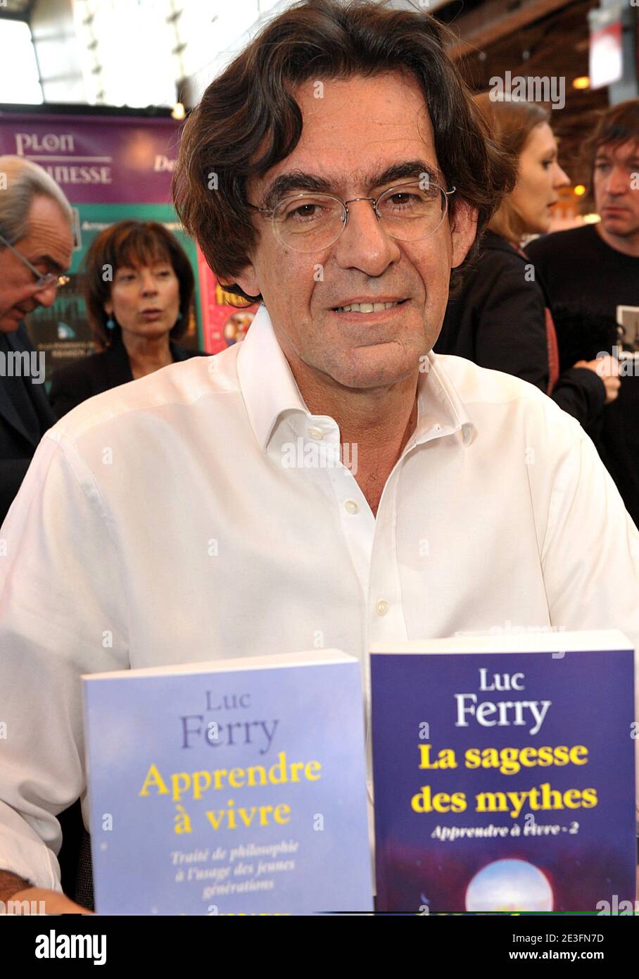 Luc Ferry poses during the Paris Book Fair 'Le Salon Du Livre' held at Porte de Versailles in Paris, France, on March 15, 2009. Photo by Giancarlo Gorassini/ABACAPRESS.COM Stock Photo