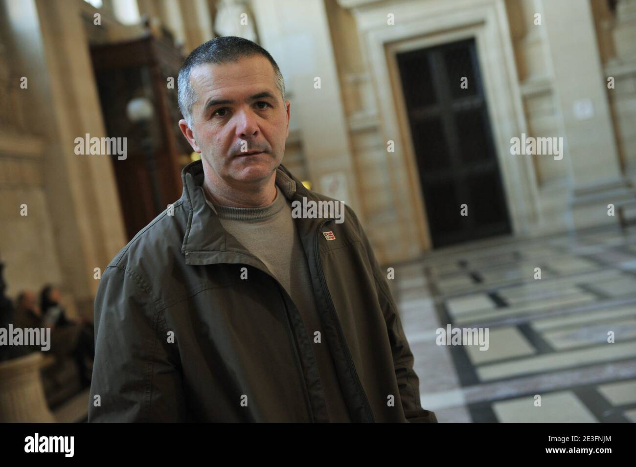 Stephane Colonna, brother of Yvan Colonna, arrives to the Paris courthouse to attend the Yvan Colonna Trial, in Paris, France, on March 16, 2009. Photo by Mousse/ABACAPRESS.COM Stock Photo