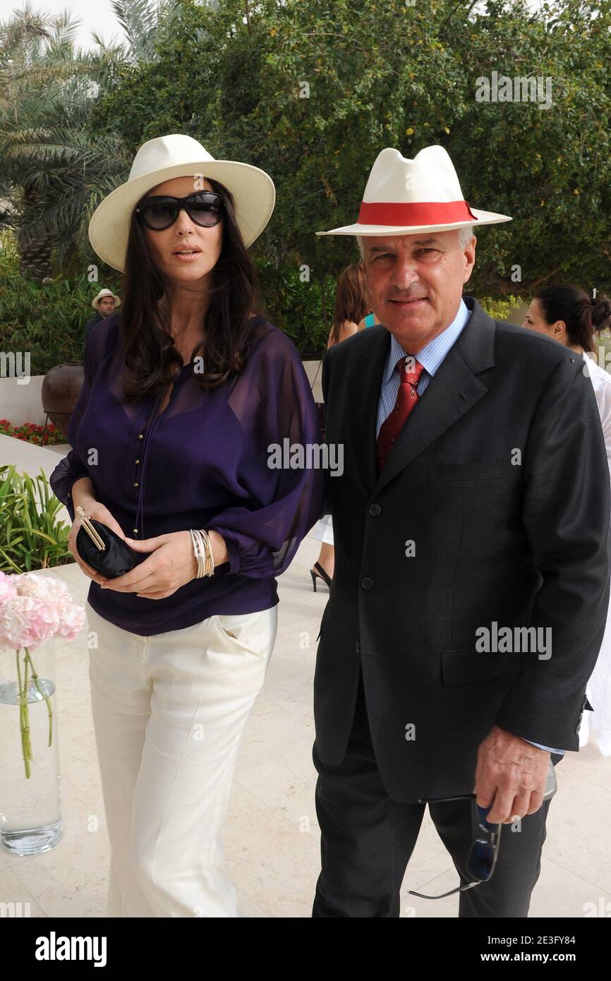 Italian actress Monica Bellucci and Cartier CEO Bernard Fornas attend  Cartier Polo Challenge at Dubai Polo
