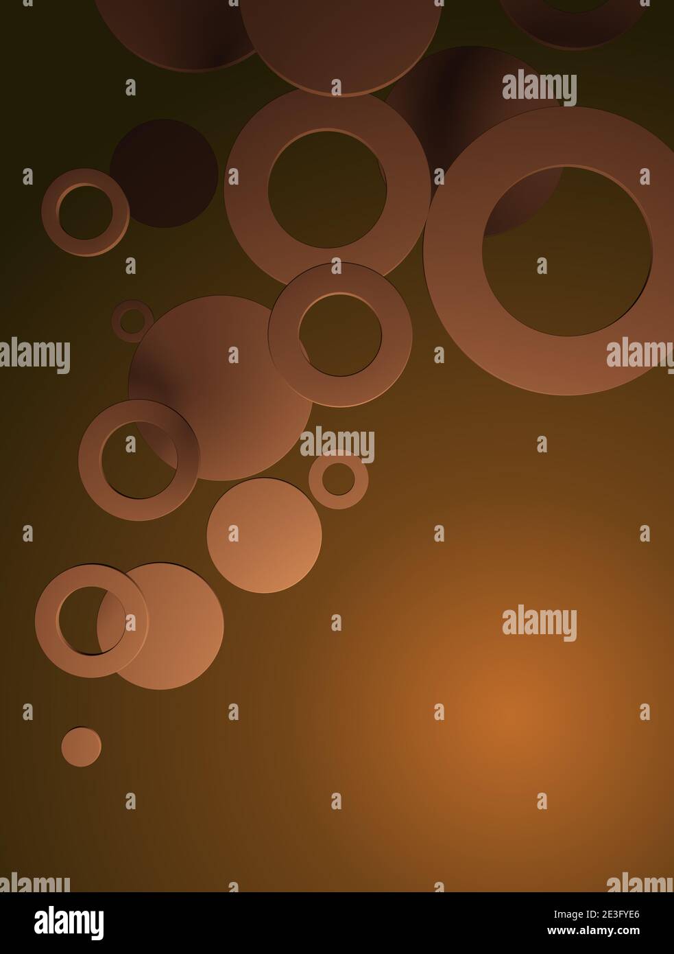 Background in brown gradient, with circular figures. Ideal for card or ...