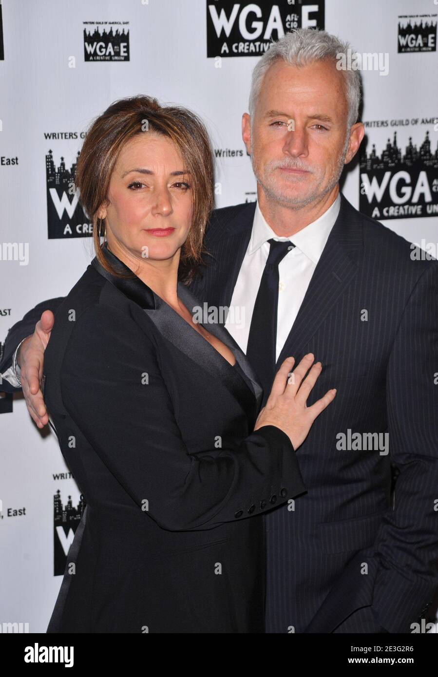 Actress Talia Balsam and actor John Slattery attend the 61st Annual Writers Guild Awards New York Ceremony at the Hudson Theatre inside the Millennium Broadway Hotel in New York City, USA on February 7, 2009. Photo by Gregorio Binuya/ABACAUSA.COM (Pictured : Talia Balsam, John Slattery) Stock Photo