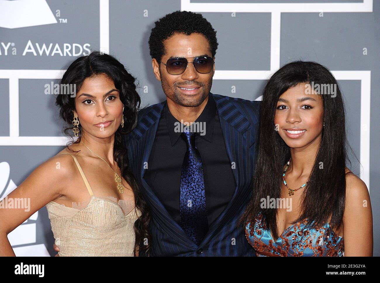 Eric Benet, Manuela Testolini (left) and daughter India arriving at the 51st Annual Grammy Awards, held at the Staples Center in Los Angeles, CA, USA on February 8, 2009. Photo by Lionel Hahn/ABACAUSA.COM (Pictured : Manuela Testolini, Eric Benet, India) Stock Photo