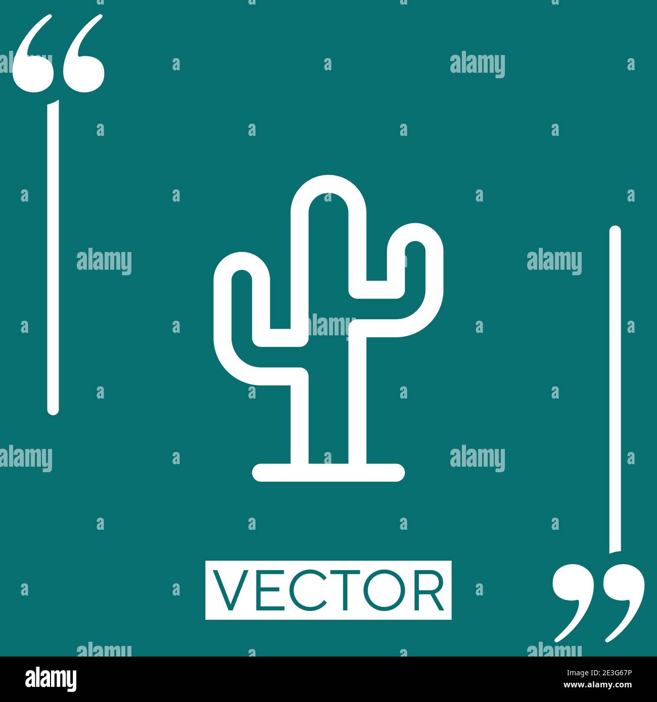 cactus vector icon Linear icon. Editable stroke line Stock Vector