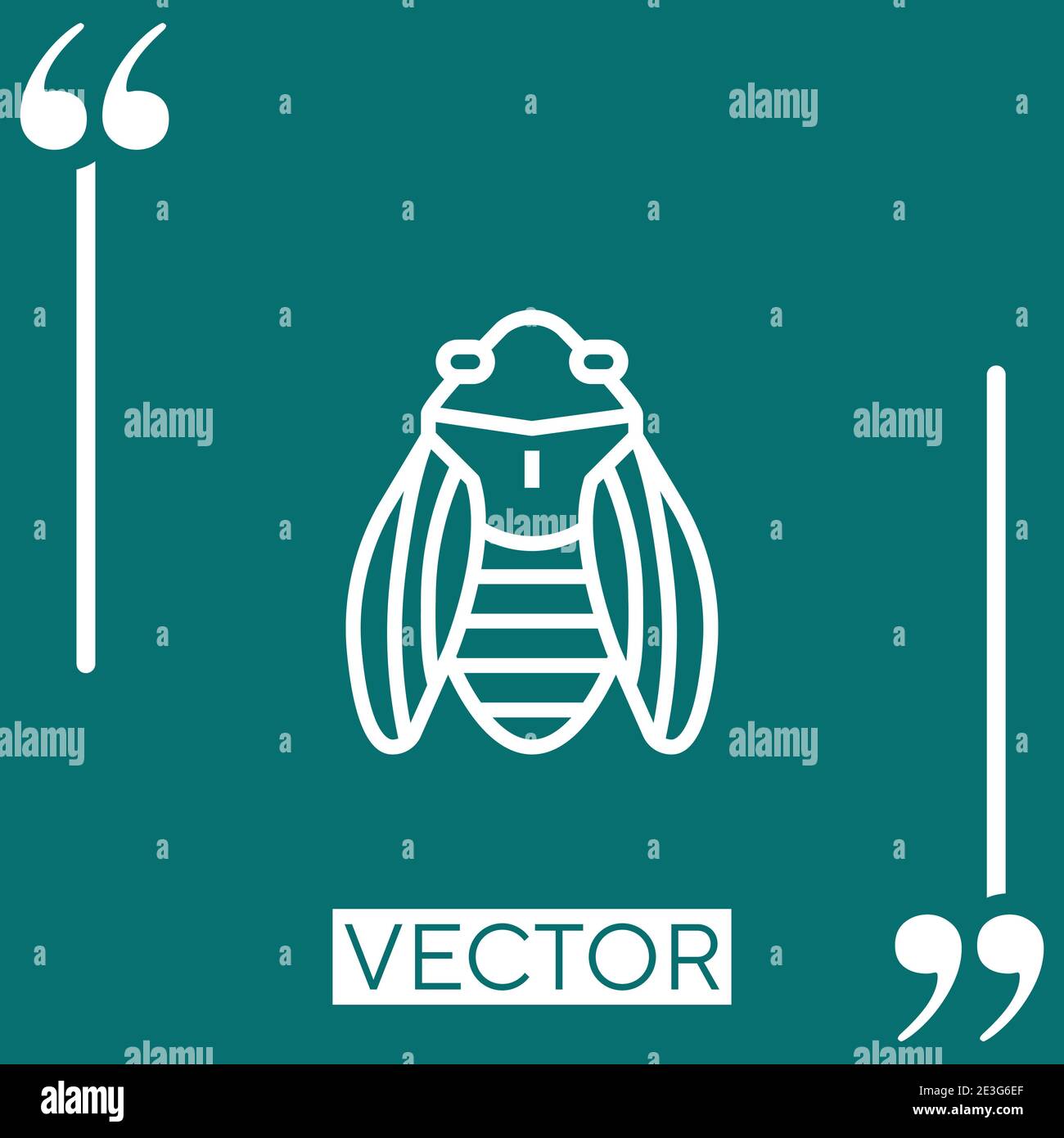 cicada vector icon Linear icon. Editable stroked line Stock Vector