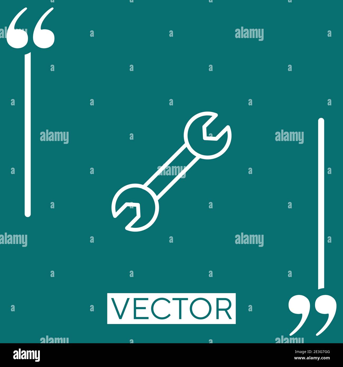 double sided wrench tool outline vector icon Linear icon. Editable stroked line Stock Vector