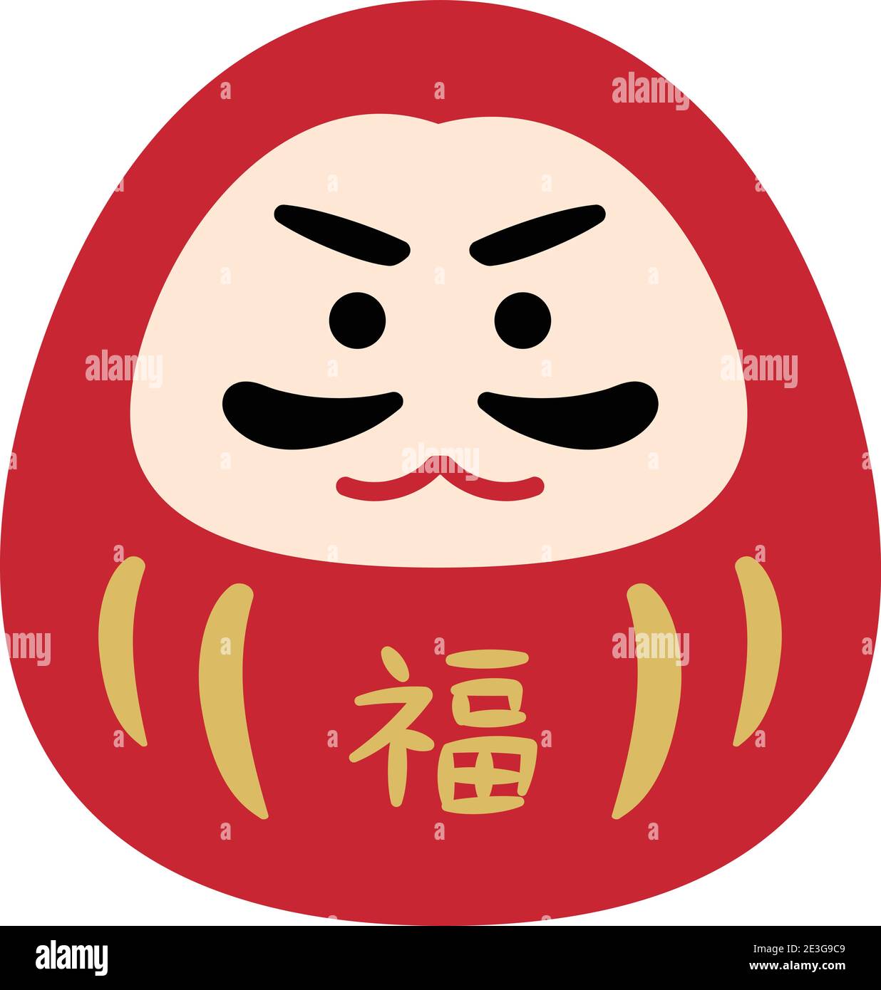 Round traditional Japanese doll, Daruma. Vector illustration isolated