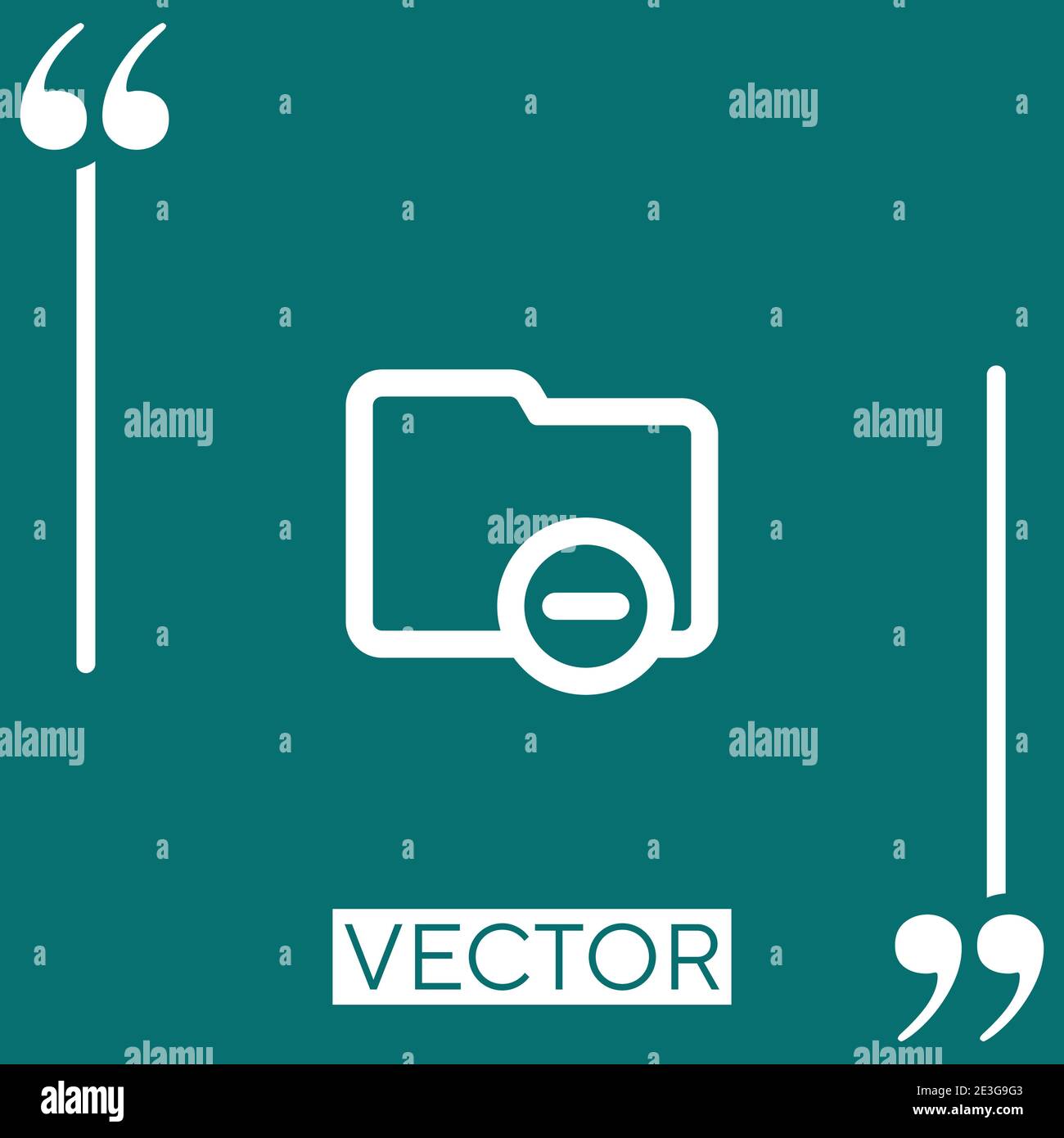 folder remove outlined button Linear icon. Editable stroke line Stock Vector