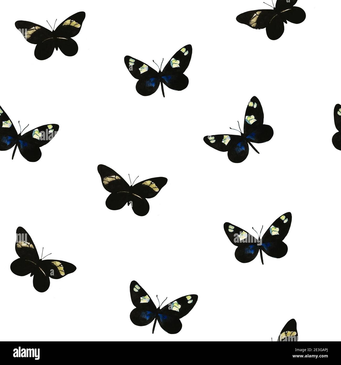 Cute seamless pattern with watercolor painted colorful realistic ...
