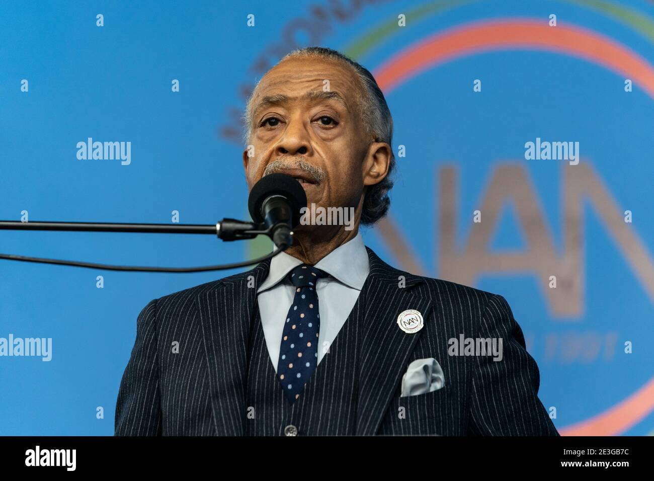 New York Ny January 18 2021 Reverend Al Sharpton Speaks During Martin Luther King 5204