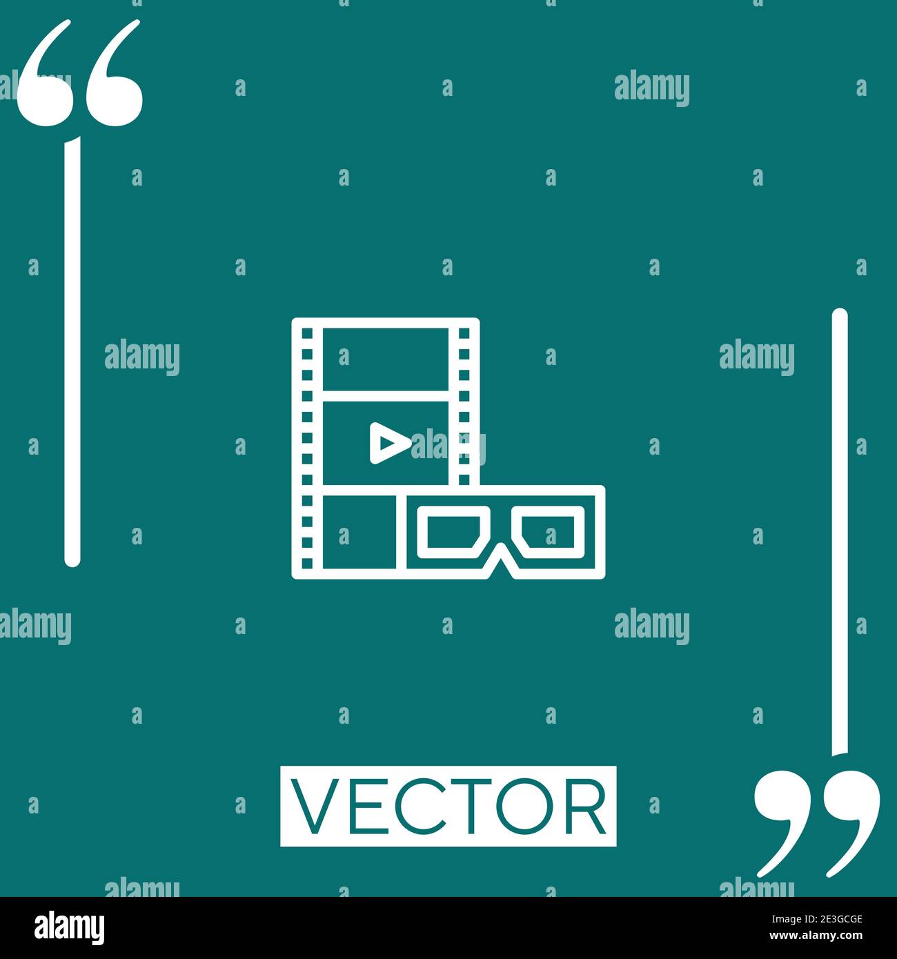 watch movie vector icon Linear icon. Editable stroked line Stock Vector