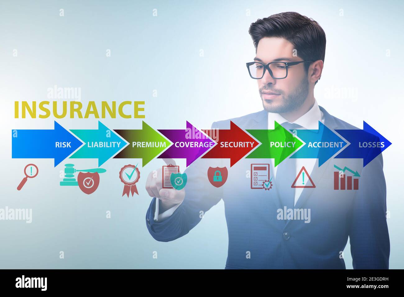 Concept of the various types of insurance Stock Photo - Alamy