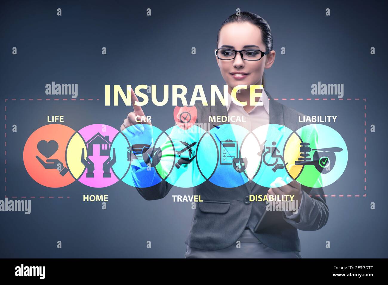 Concept of the various types of insurance Stock Photo - Alamy
