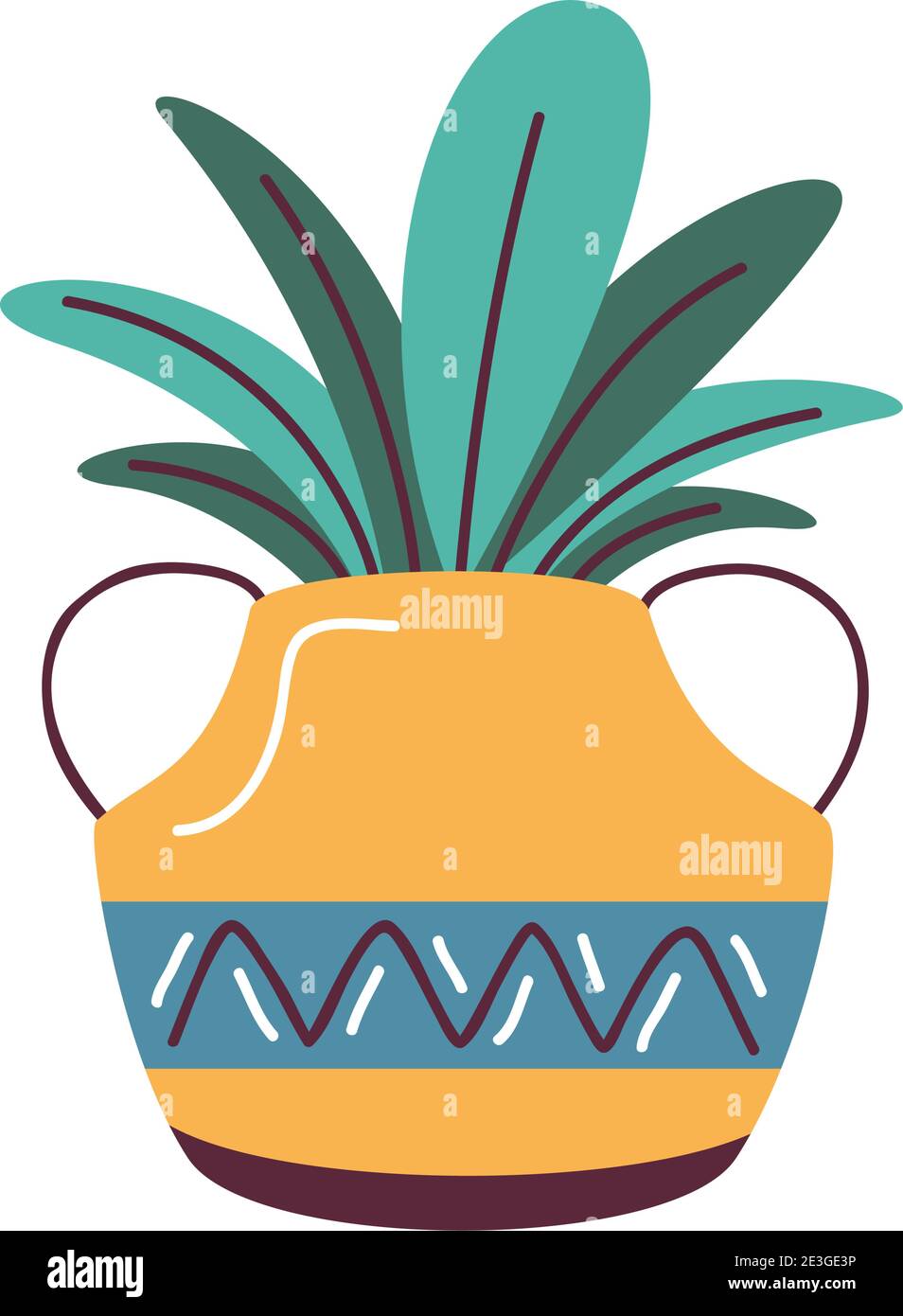 house plant in pot jar shape, scandinavian style vector illustration design Stock Vector