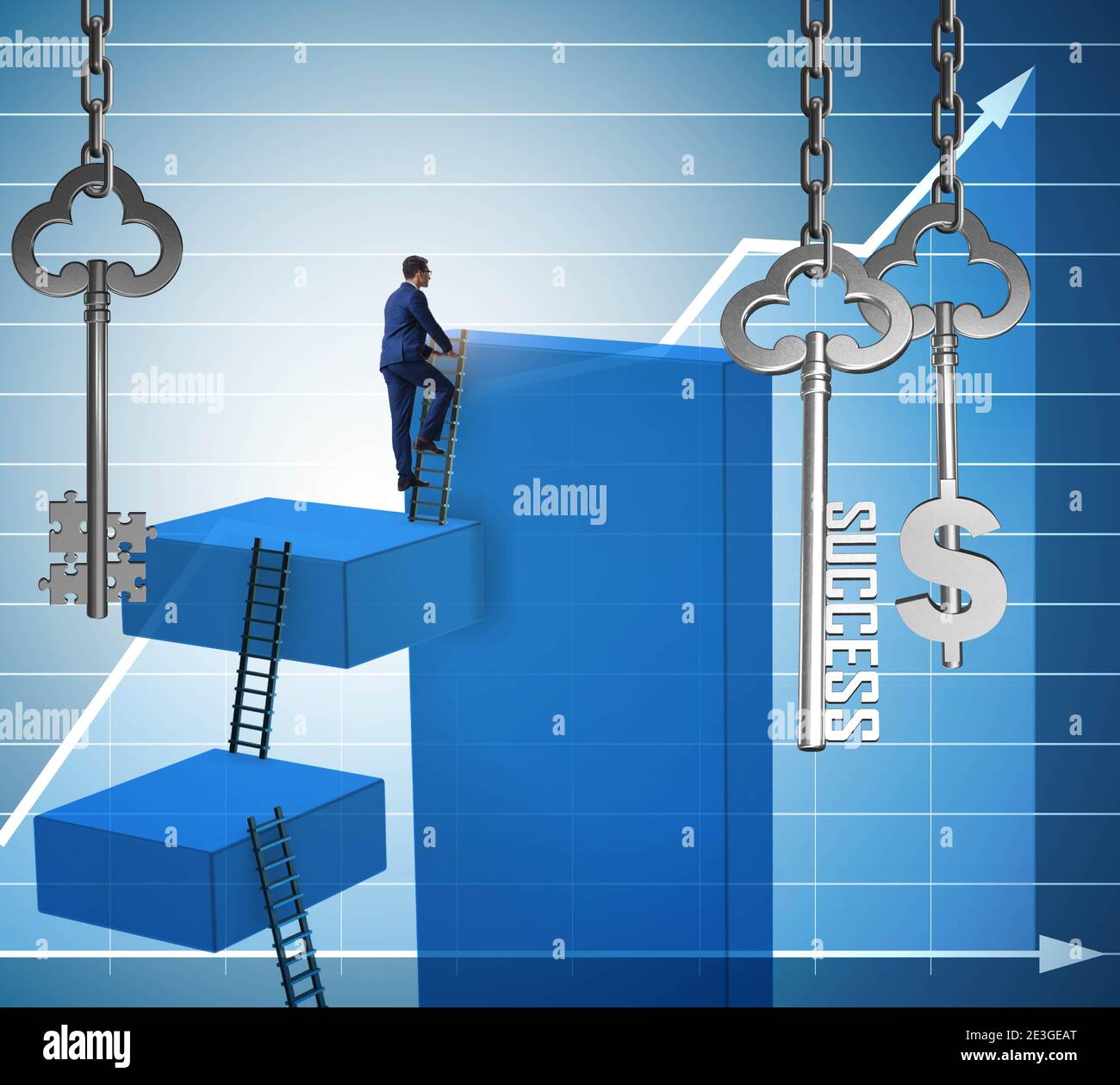 The businessman in key to financial success concept Stock Photo - Alamy