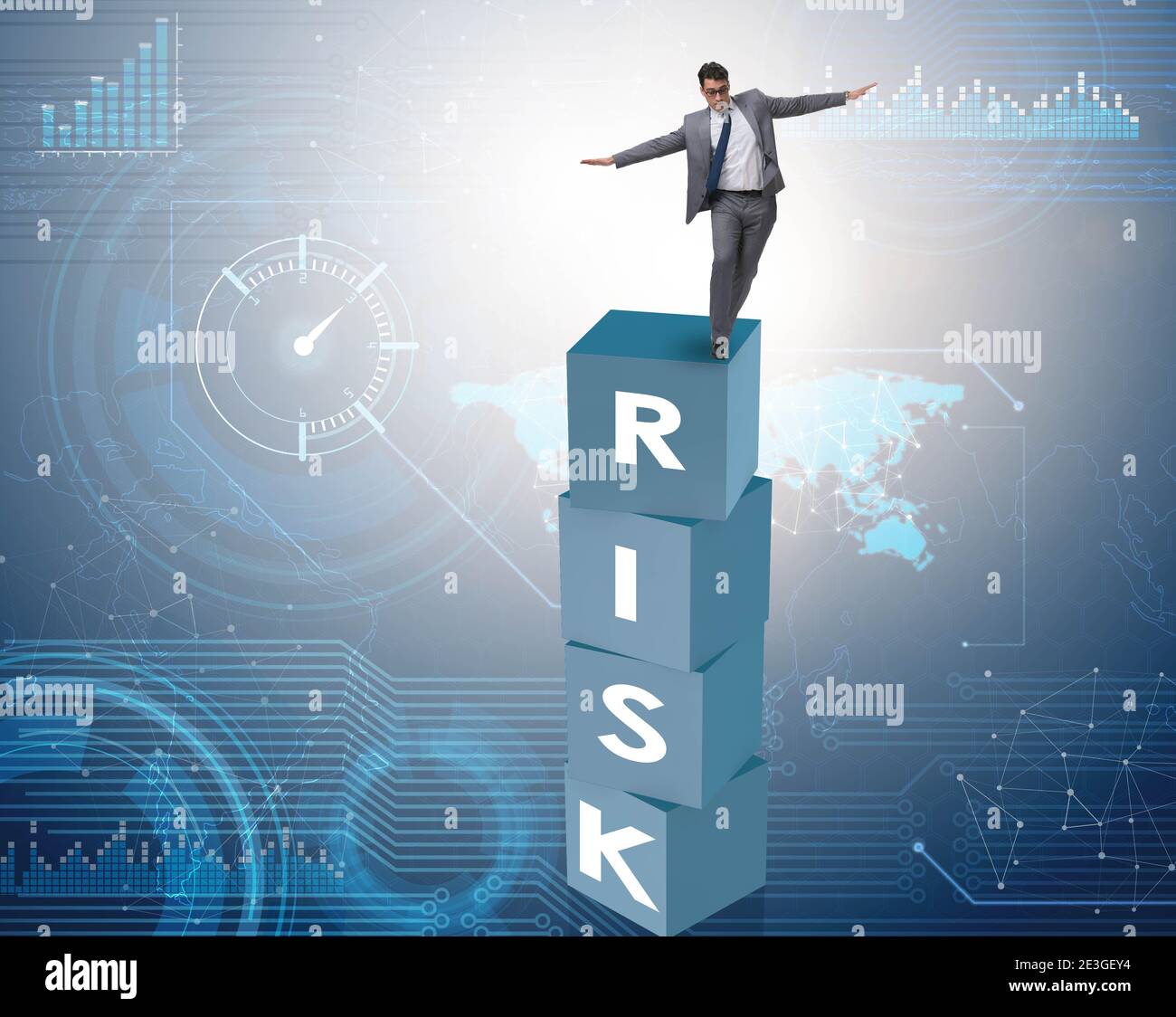 The businessman in risk and reward business concept Stock Photo - Alamy