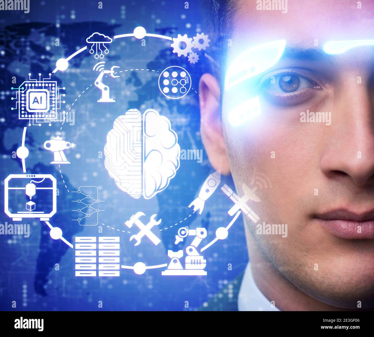 The artificial intelligence concept with businessman Stock Photo - Alamy