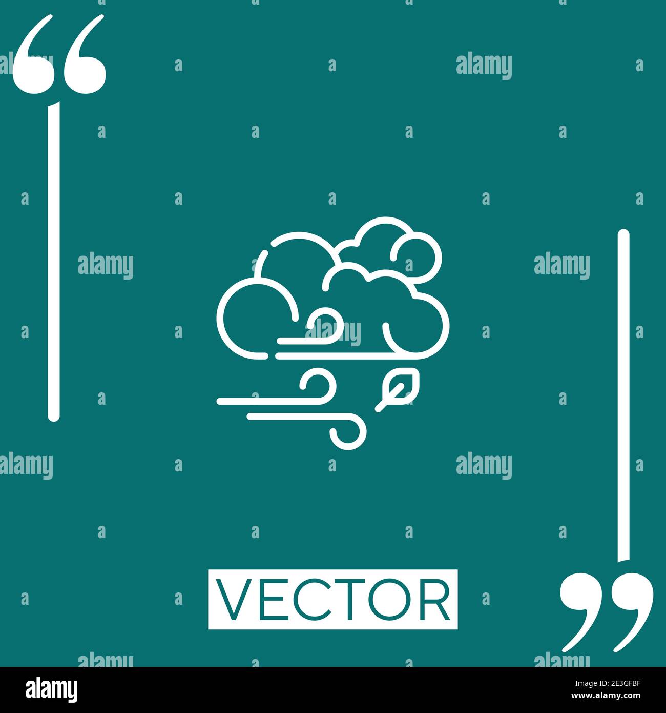 windy vector icon Linear icon. Editable stroke line Stock Vector