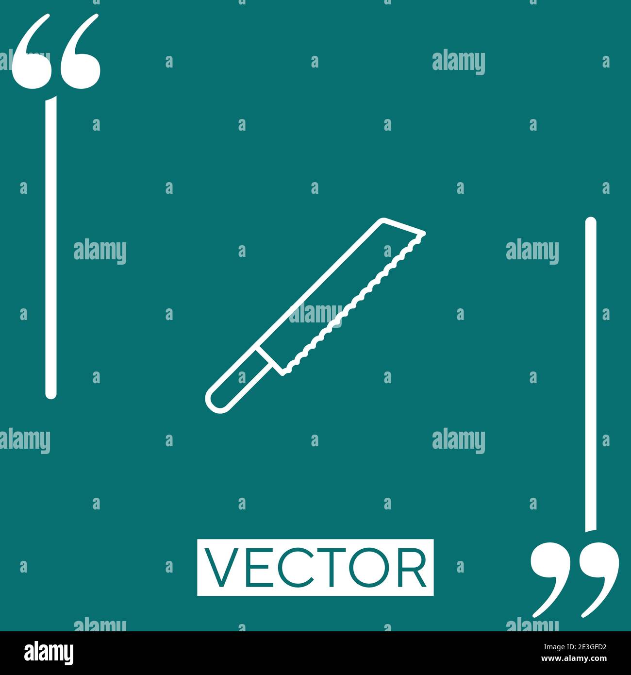 big bread knife vector icon Linear icon. Editable stroke line Stock Vector