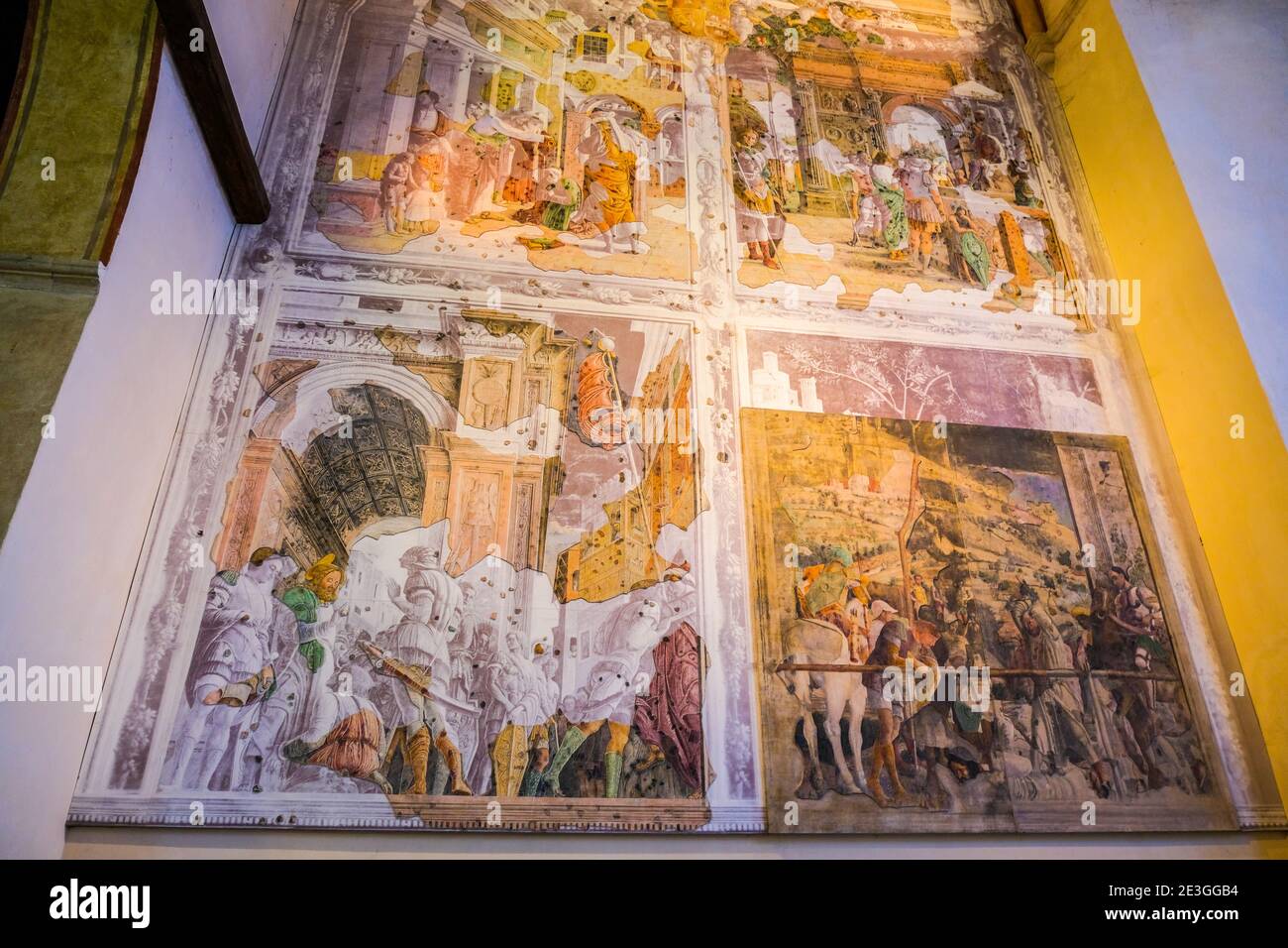 Frescoes on the walls of the Church of the Eremitani in Padua Italy Stock Photo