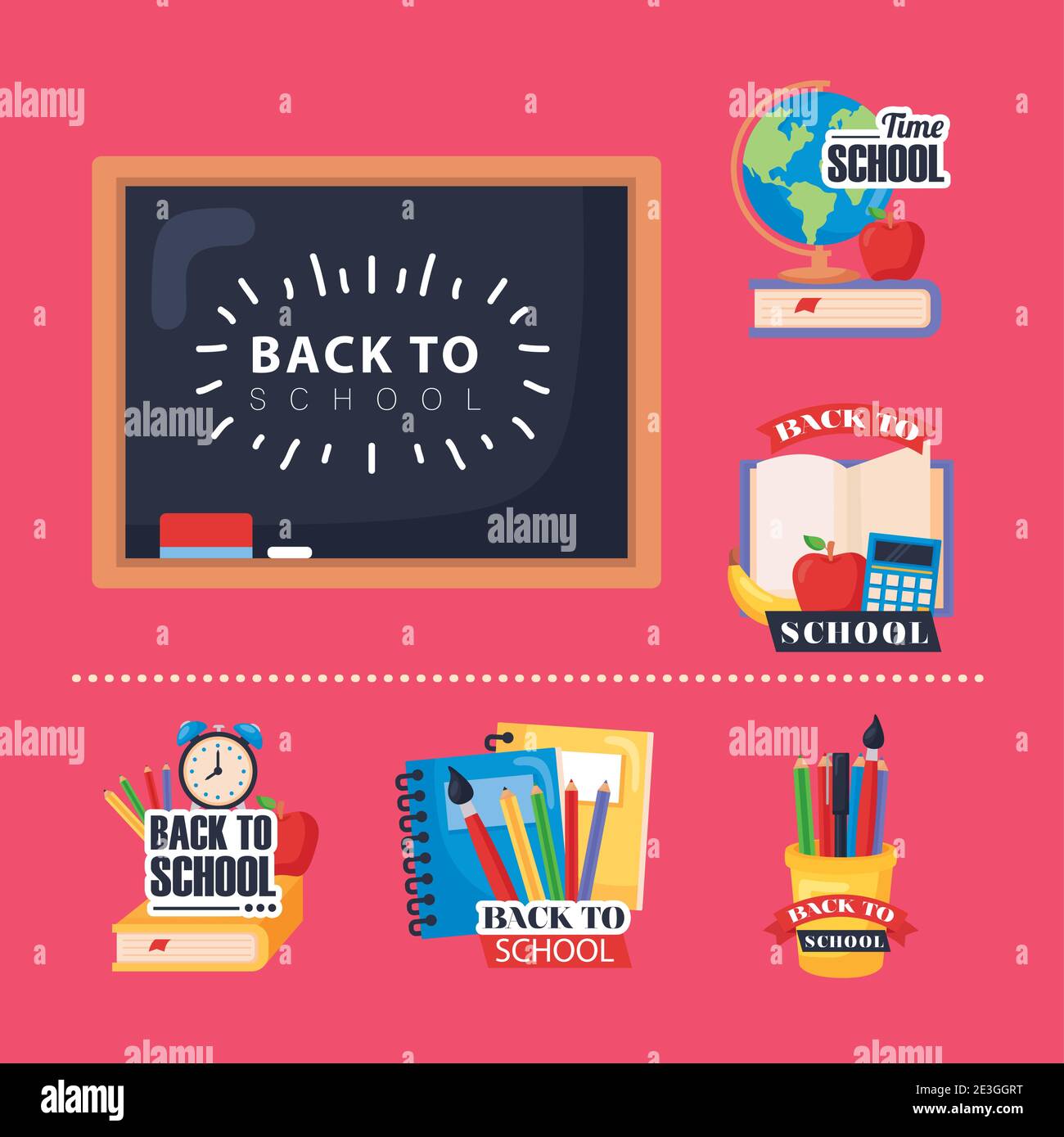 set icons of back to school vector illustration design Stock Vector ...