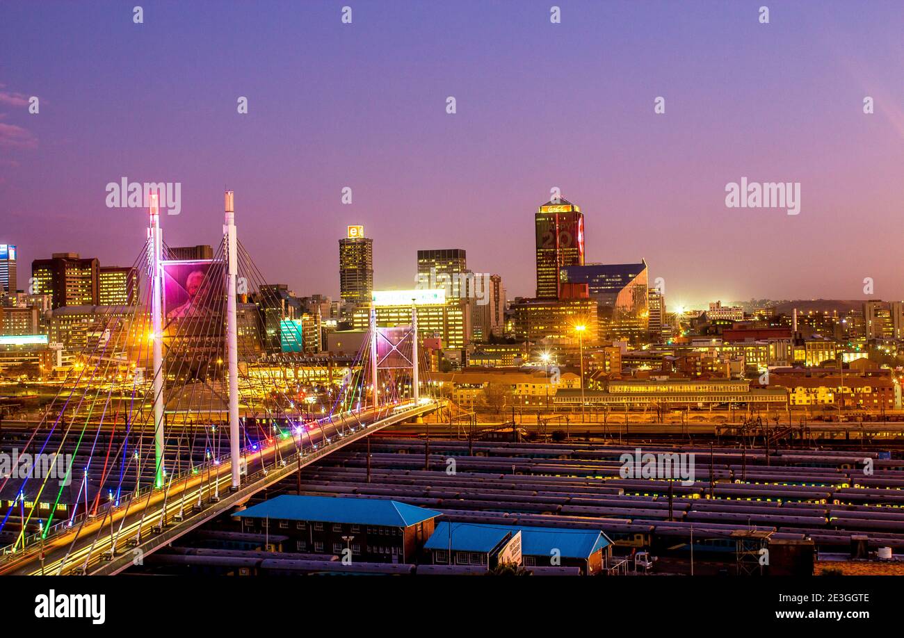 Johannesburg skyline night hires stock photography and images Alamy