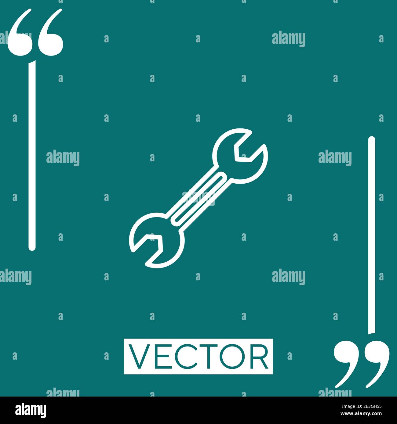 double wrench vector icon Linear icon. Editable stroked line Stock Vector