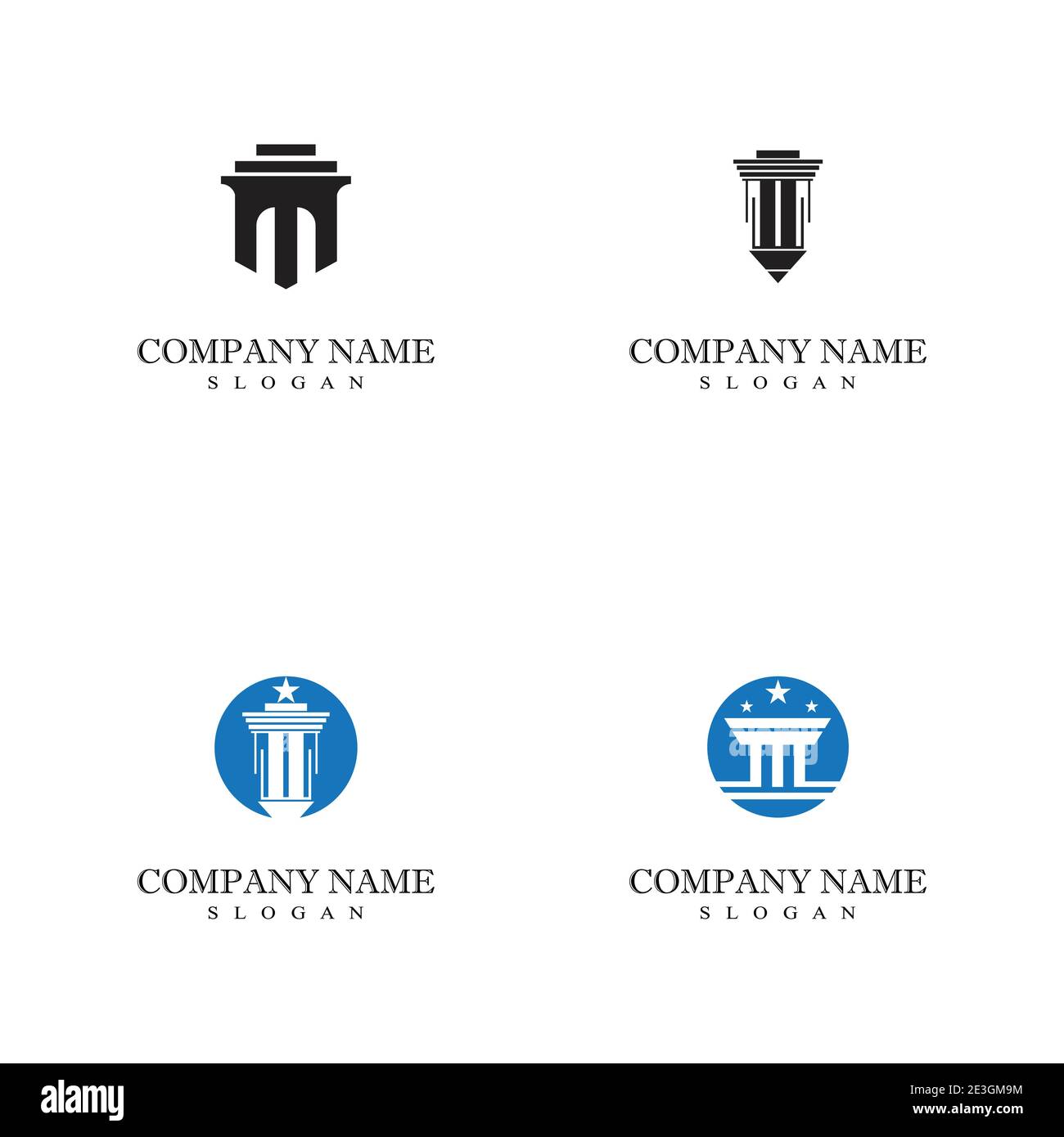 Set Column Logo Template vector symbol nature Stock Vector