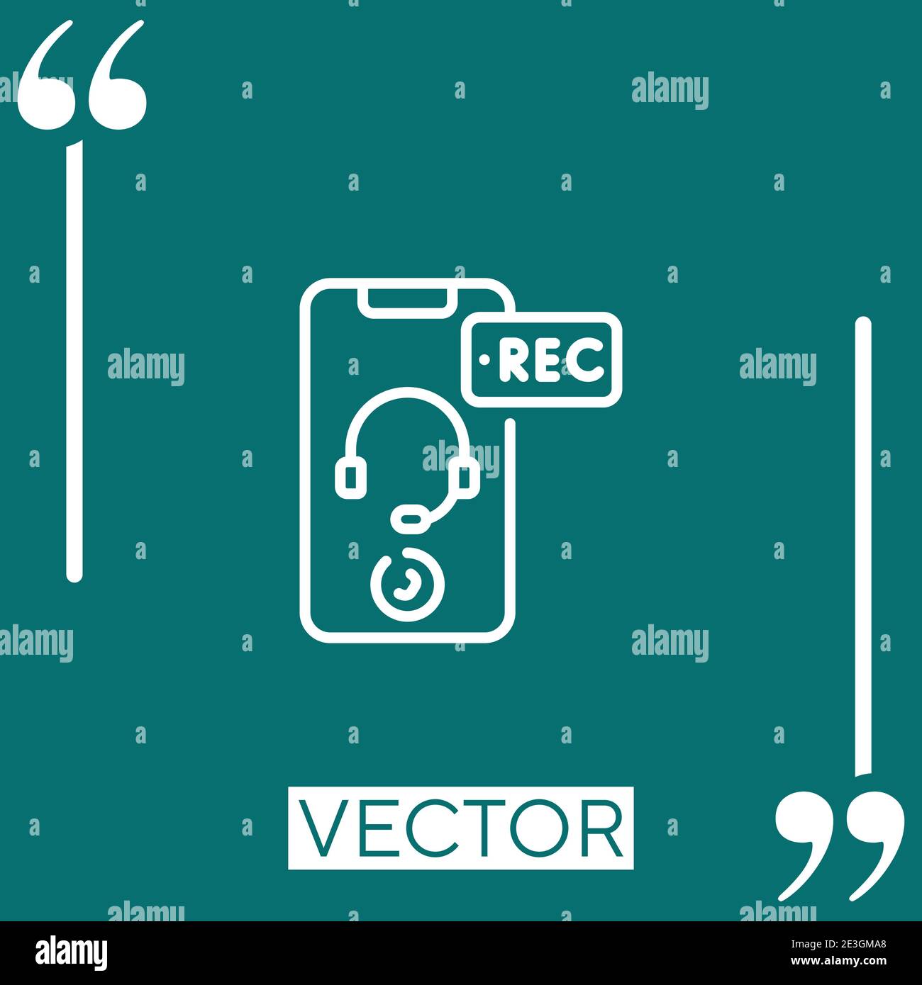 recorded call vector icon Linear icon. Editable stroke line Stock ...