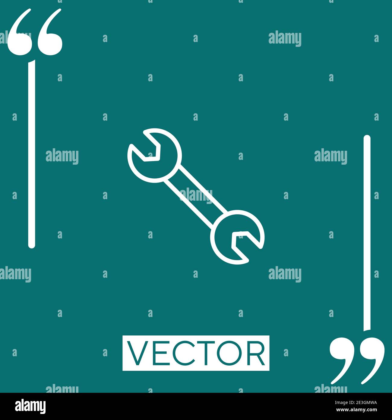 double wrench outline vector icon Linear icon. Editable stroked line Stock Vector