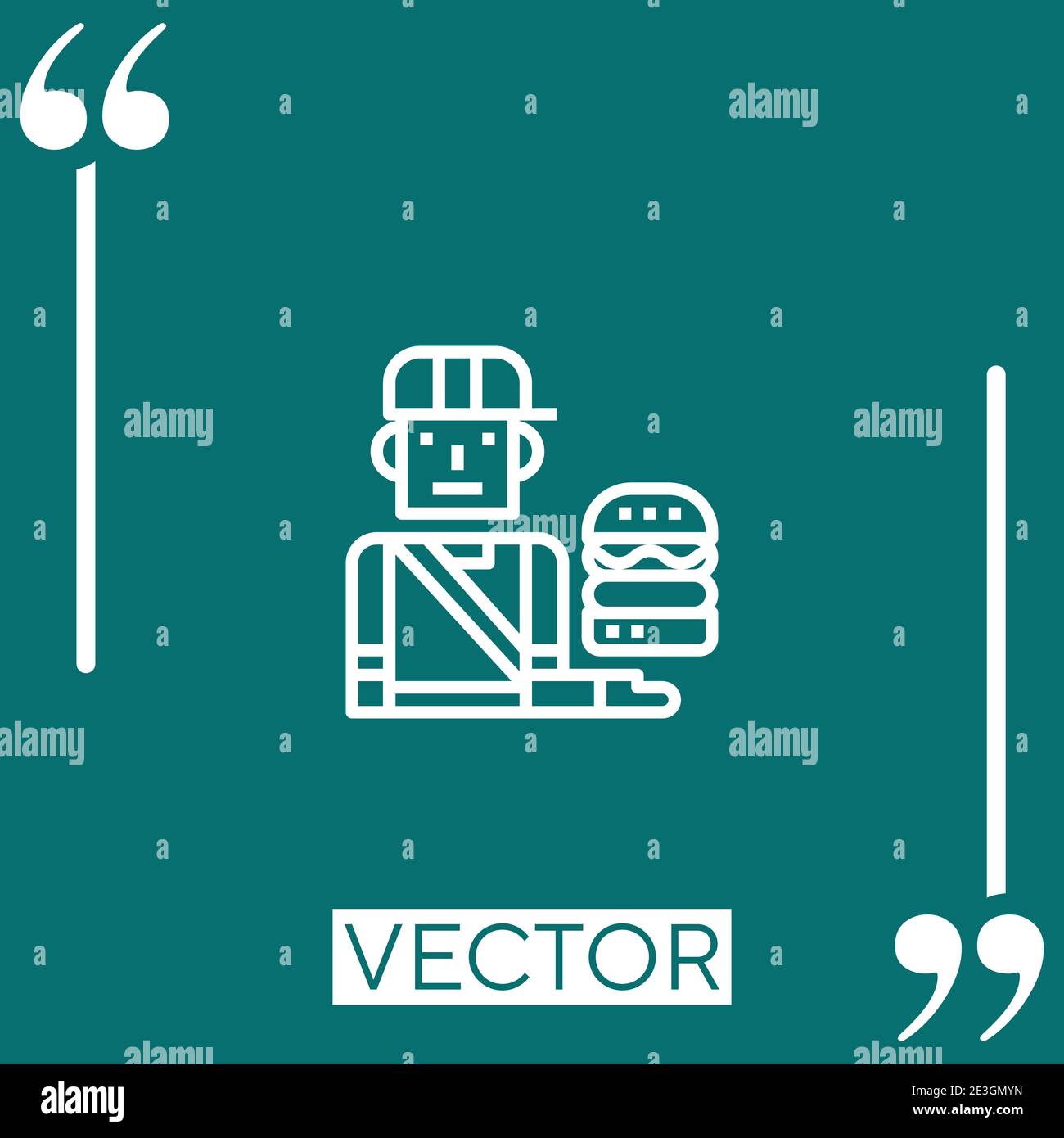 delivery man vector icon Linear icon. Editable stroked line Stock Vector