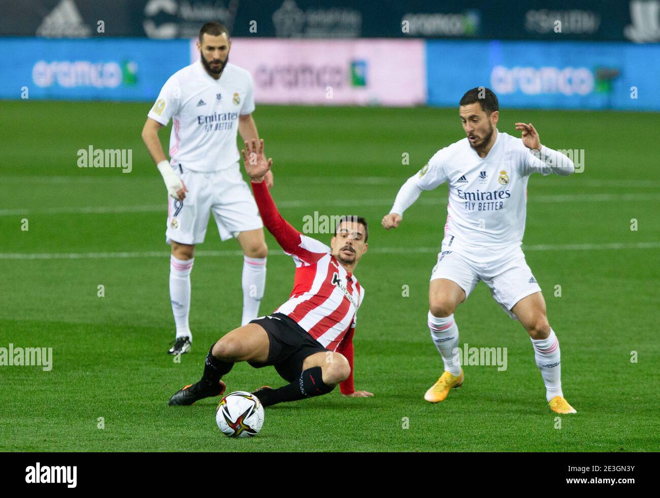 Dani Garcia of Athletic Bilbao and Eden Hazard of Real Madrid during the Spanish SuperCup, Semifinal football match between  / LM Stock Photo