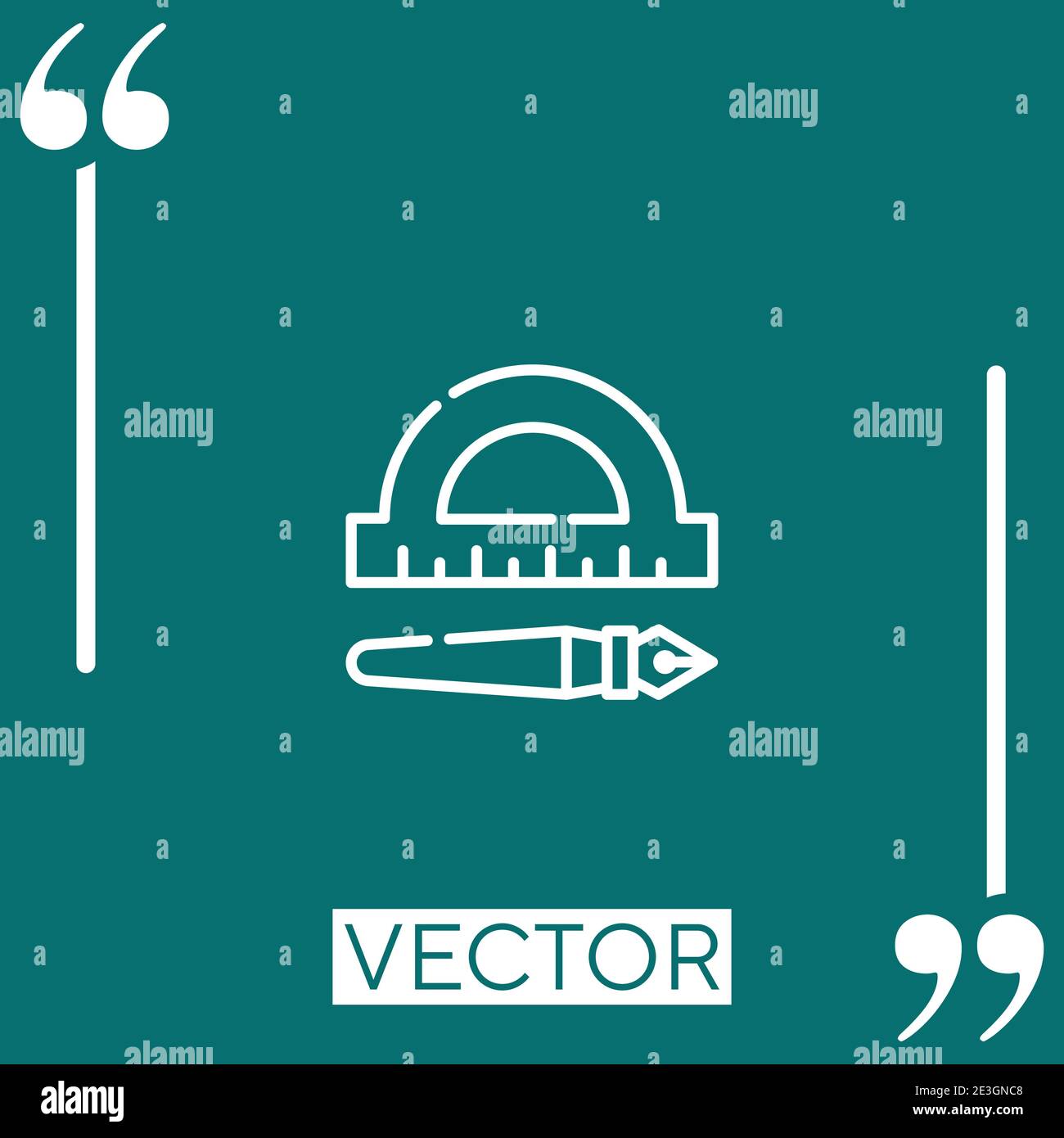 protractor vector icon Linear icon. Editable stroked line Stock Vector