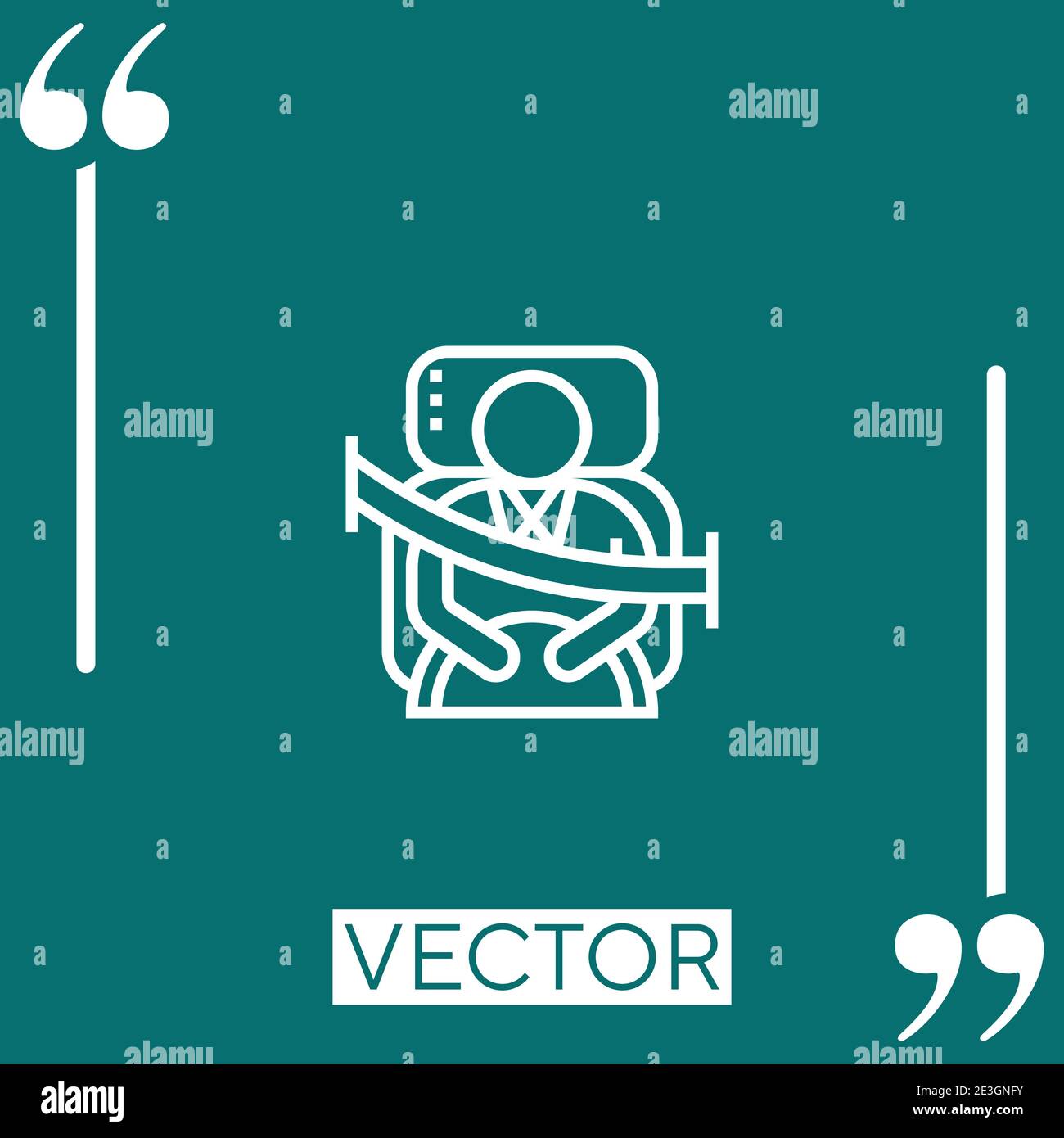 seatbelt vector icon Linear icon. Editable stroke line Stock Vector
