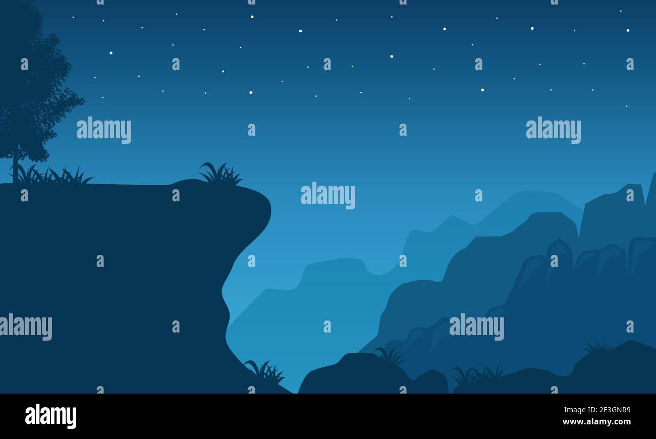 Very nice scenic sky in the night with stars. Vector illustration of a ...