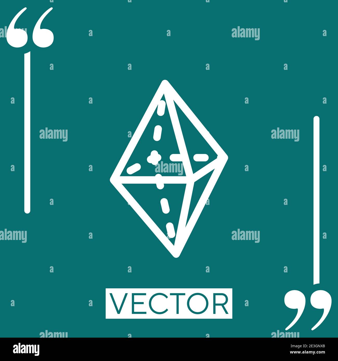 octahedron vector icon Linear icon. Editable stroke line Stock Vector