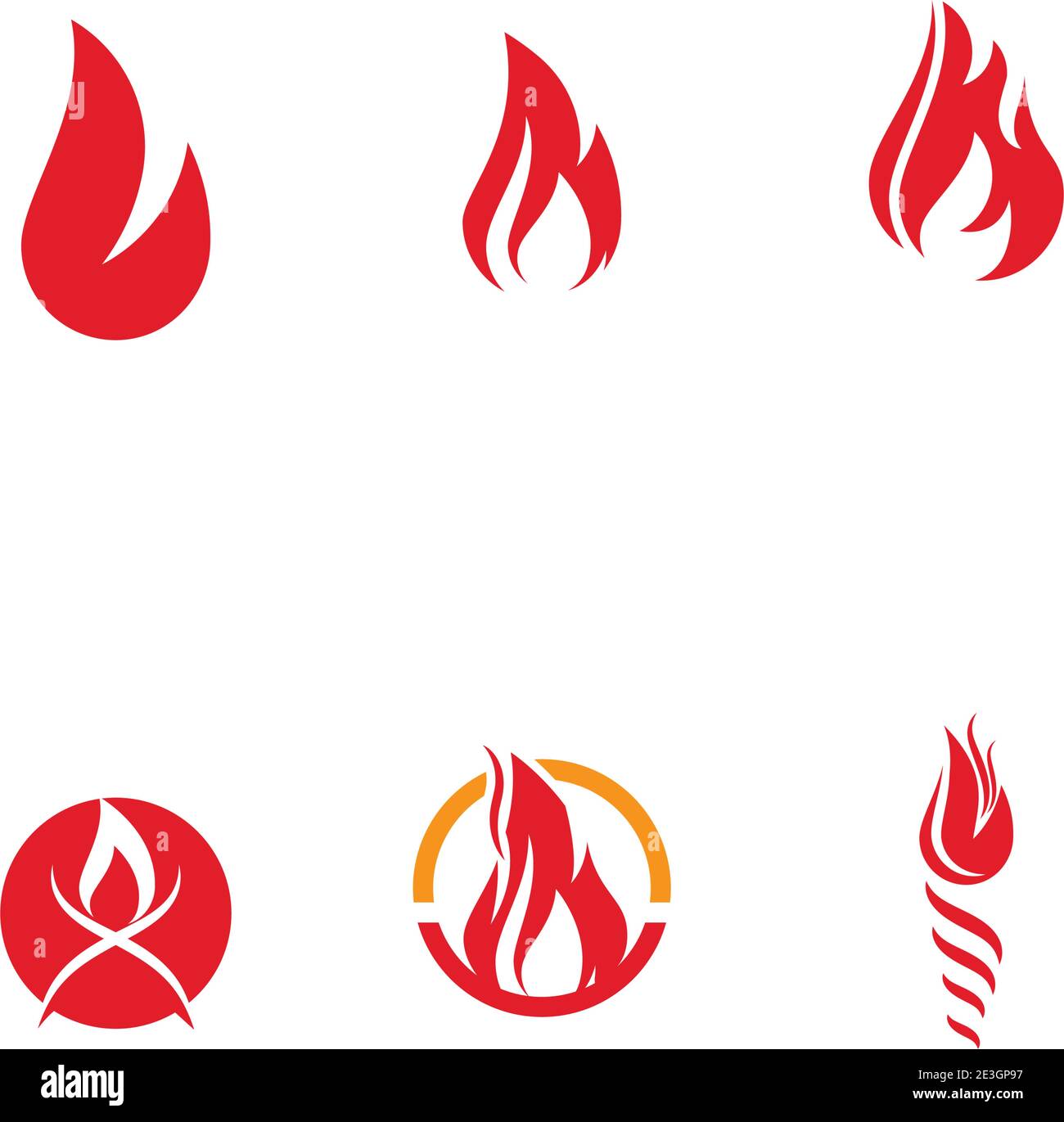 Set Fire flame Logo Template vector symbol nature Stock Vector