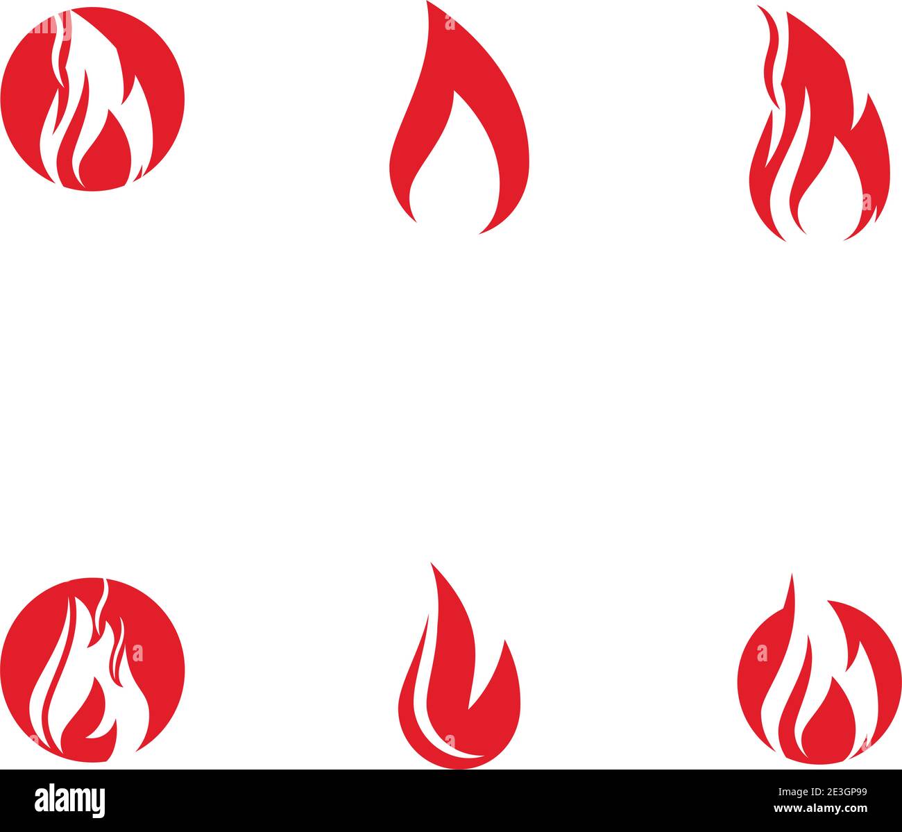 Set Fire flame Logo Template vector symbol nature Stock Vector
