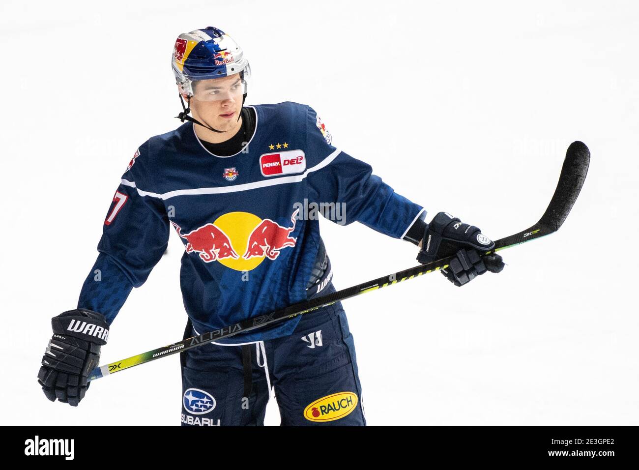 Munich, Germany. 18th Jan, 2021. Ice hockey: DEL, EHC Red Bull München -  Straubing Tigers in Olympia-