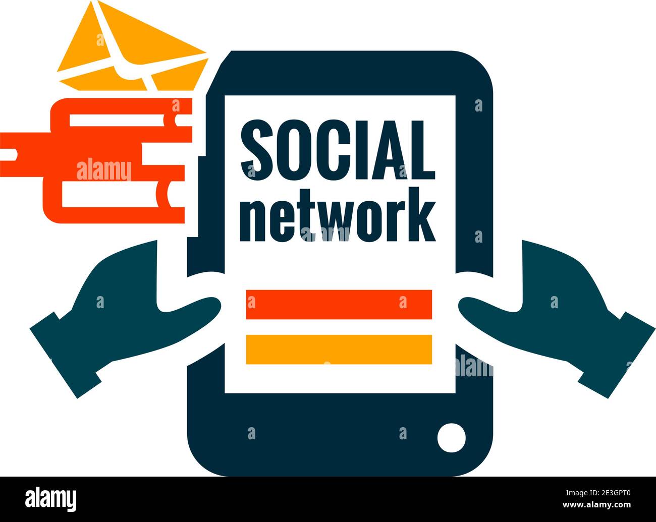 Elegant Social Network Icon on white background. Stock Vector