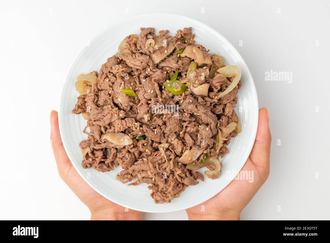 Soy sauce bulgogi on white background Stock Photo Alamy