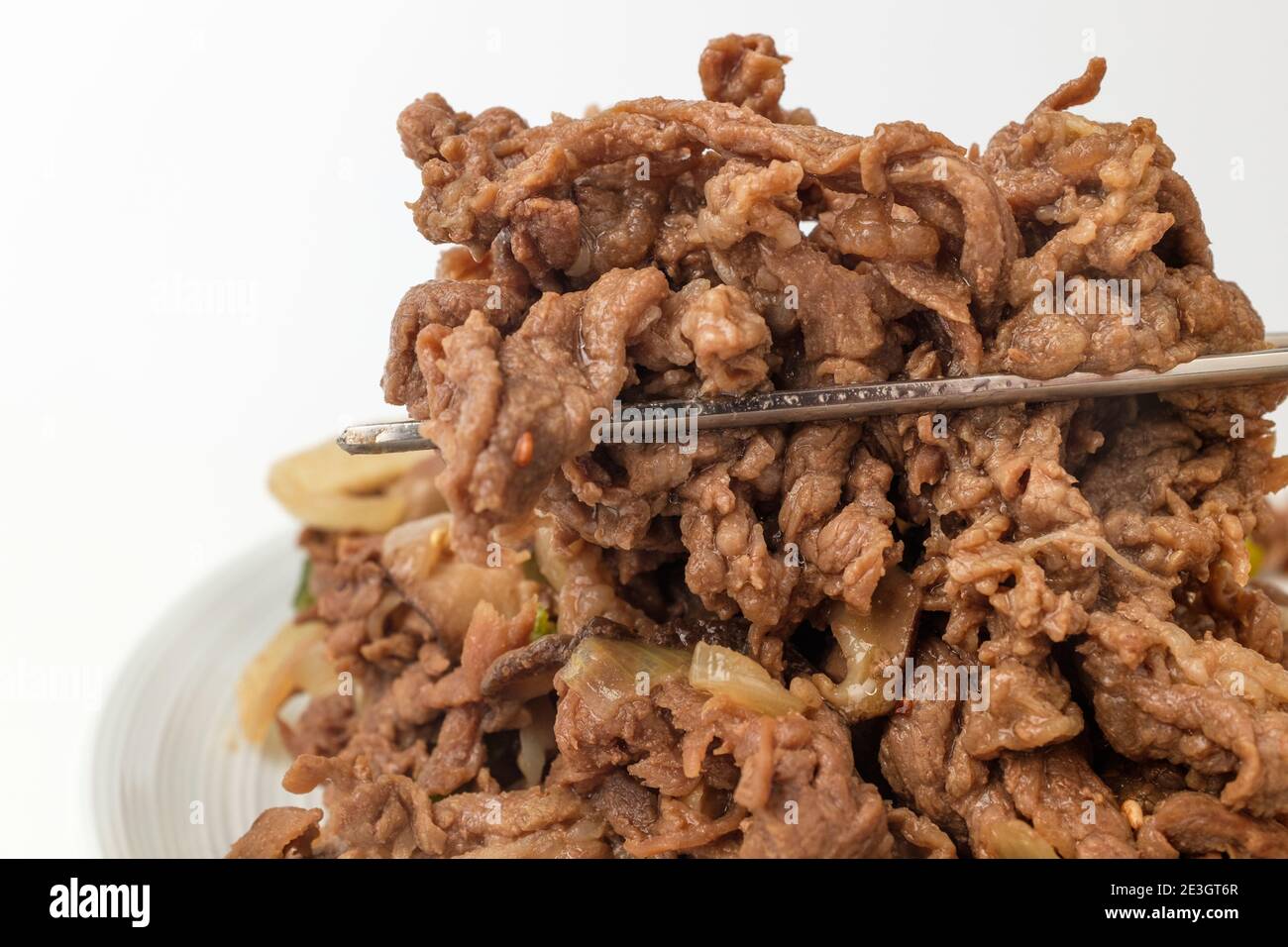 Soy sauce bulgogi on white background Stock Photo Alamy