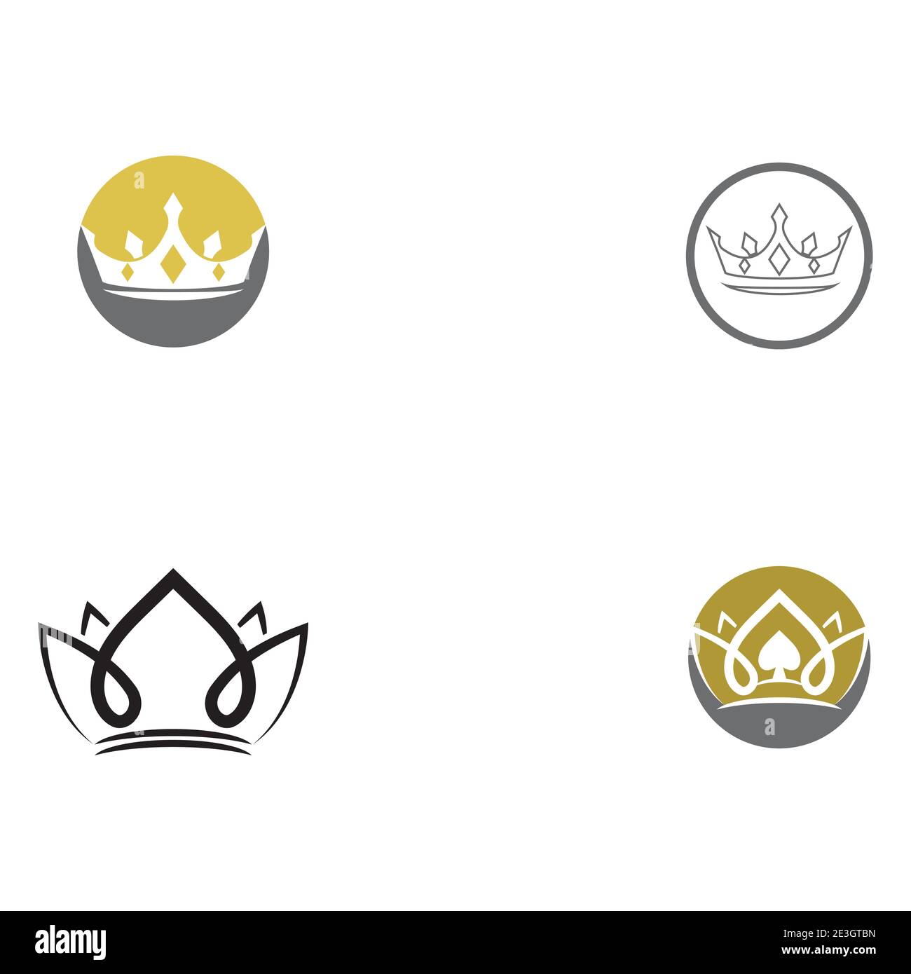Set Crown Logo Template vector icon illustration design Stock Vector ...