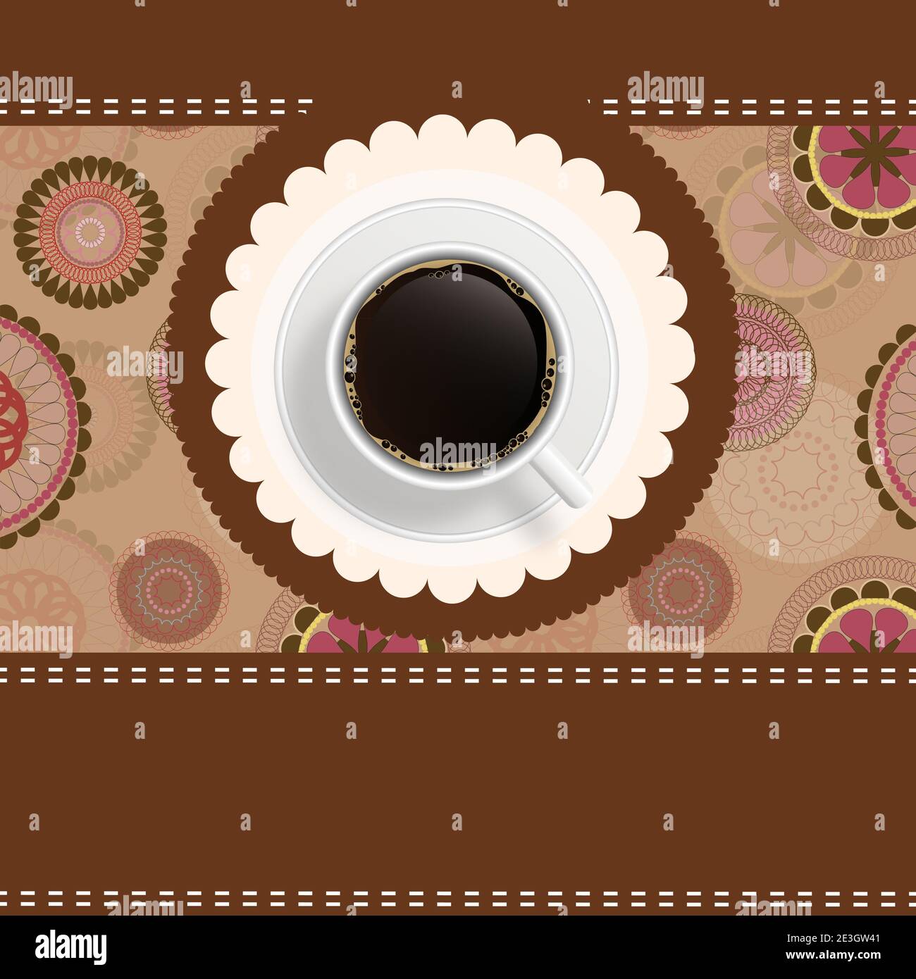 Coffee invitation background. Raster version Stock Photo - Alamy
