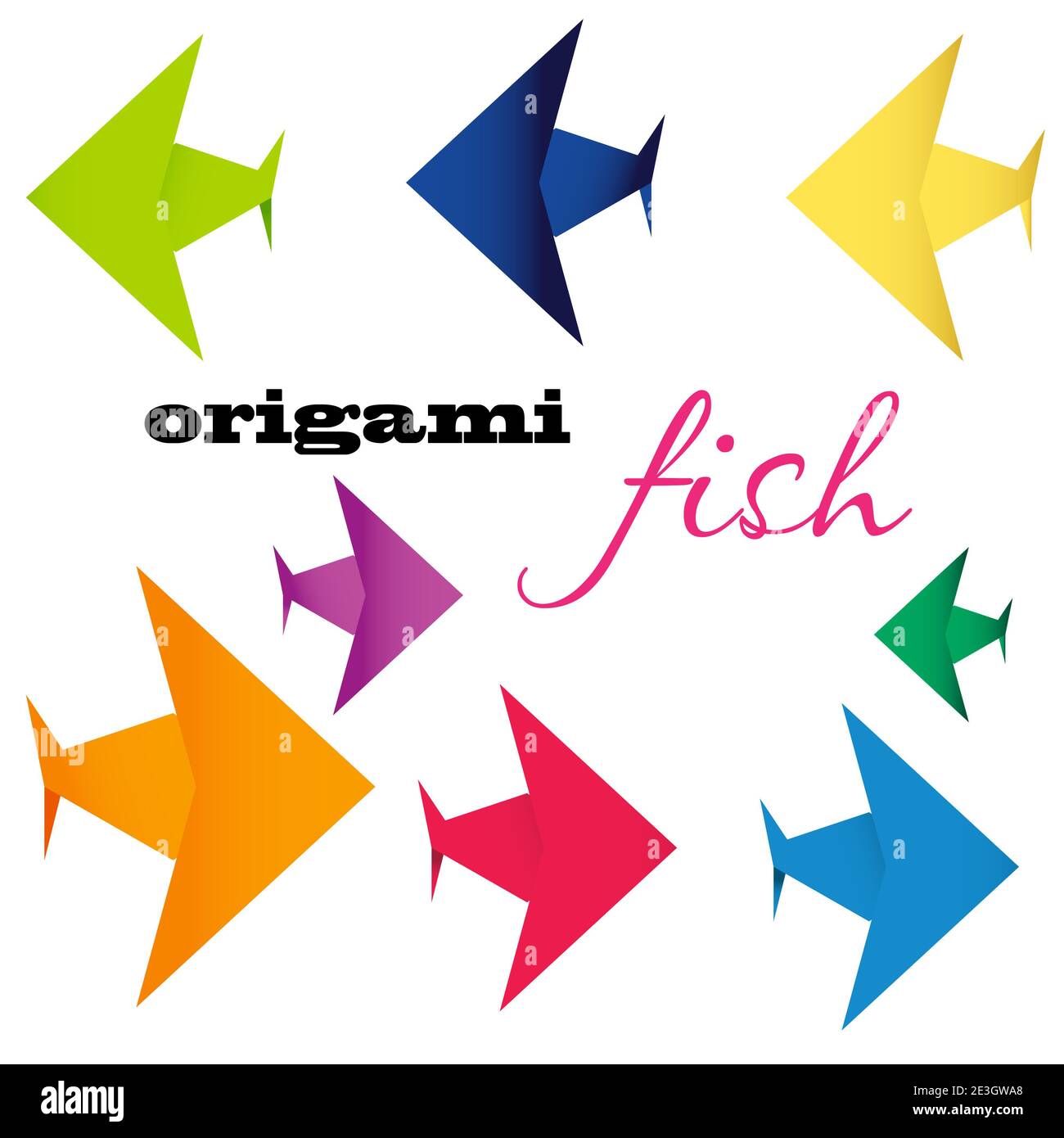 Angelfish origami. Raster version Stock Photo - Alamy