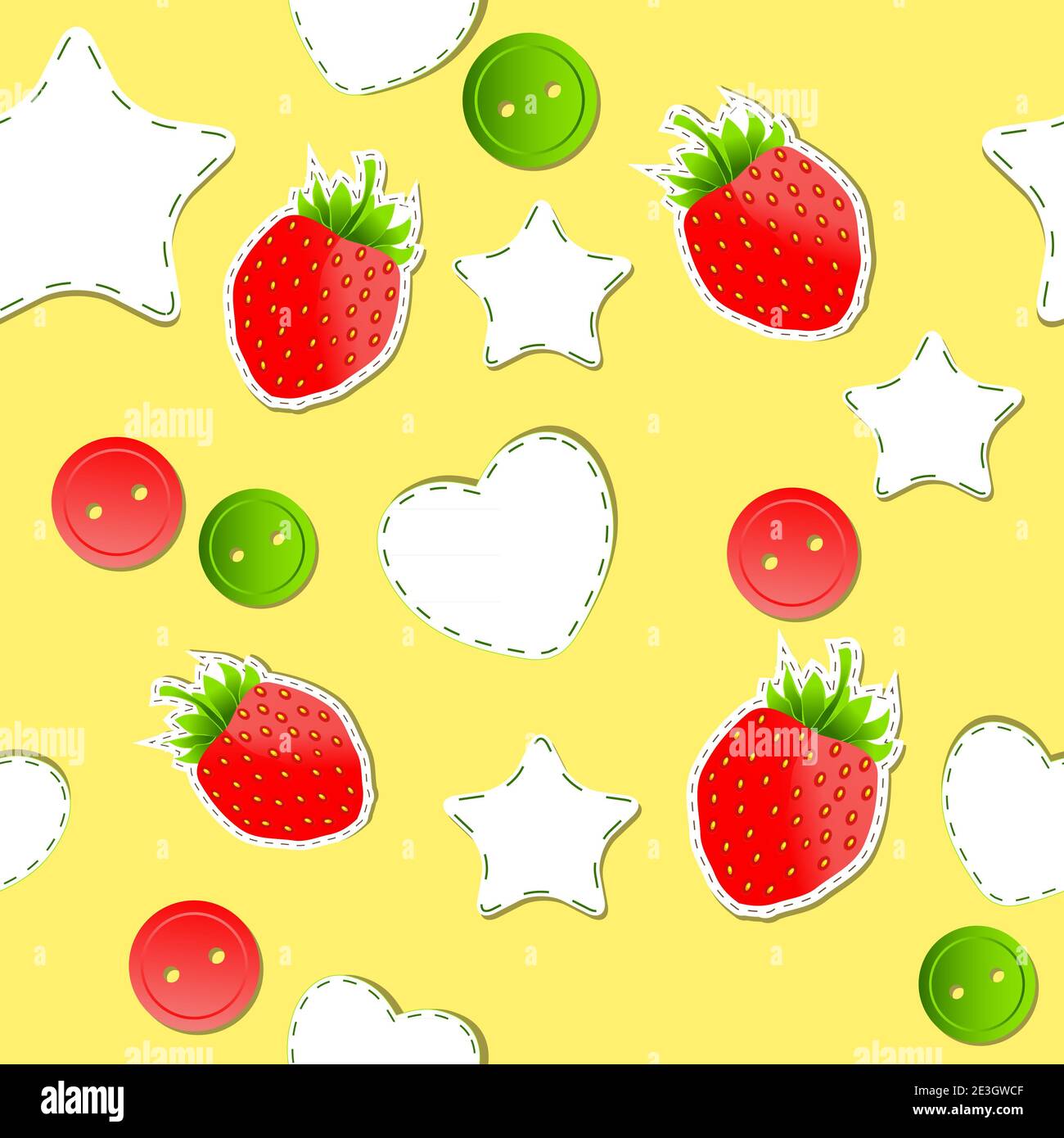 Strawberry Raster Bright strawberry cute wallpaper seamless pattern. Raster version Stock ...