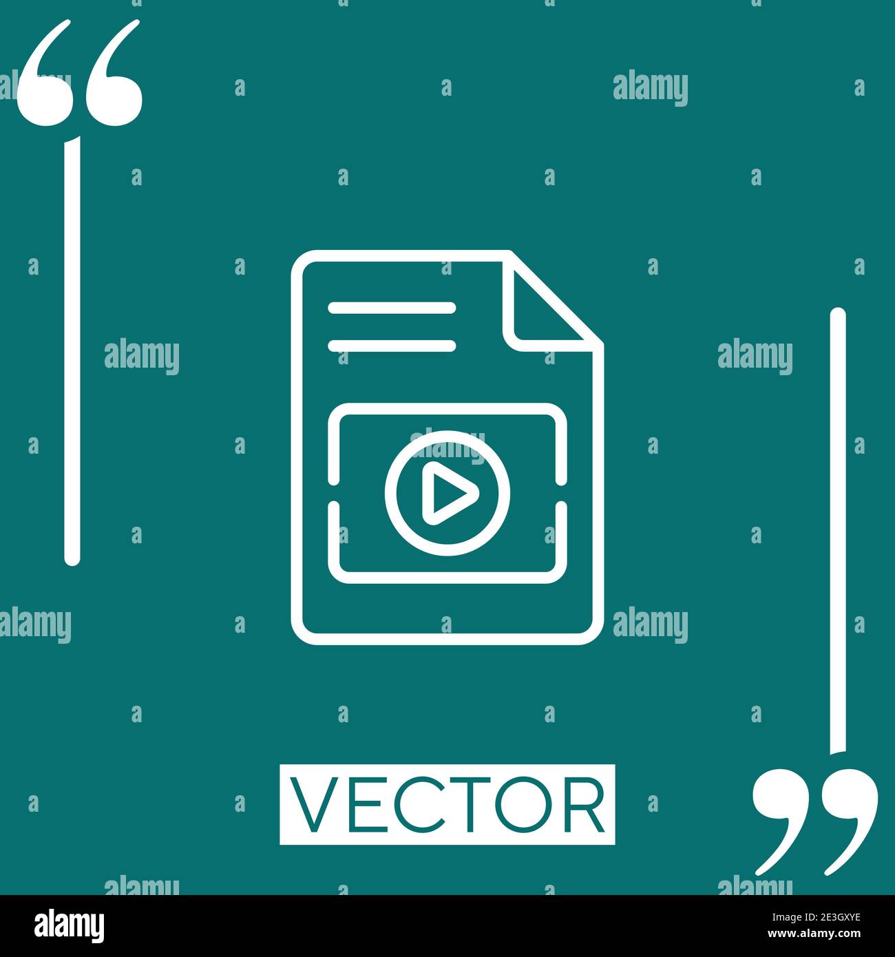 video file vector icon Linear icon. Editable stroked line Stock Vector