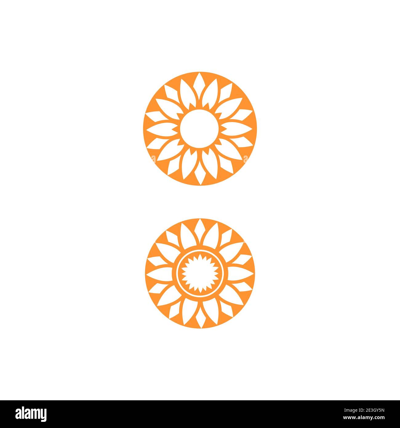 Sun Flower Logo Template vector icon illustration design Stock Vector