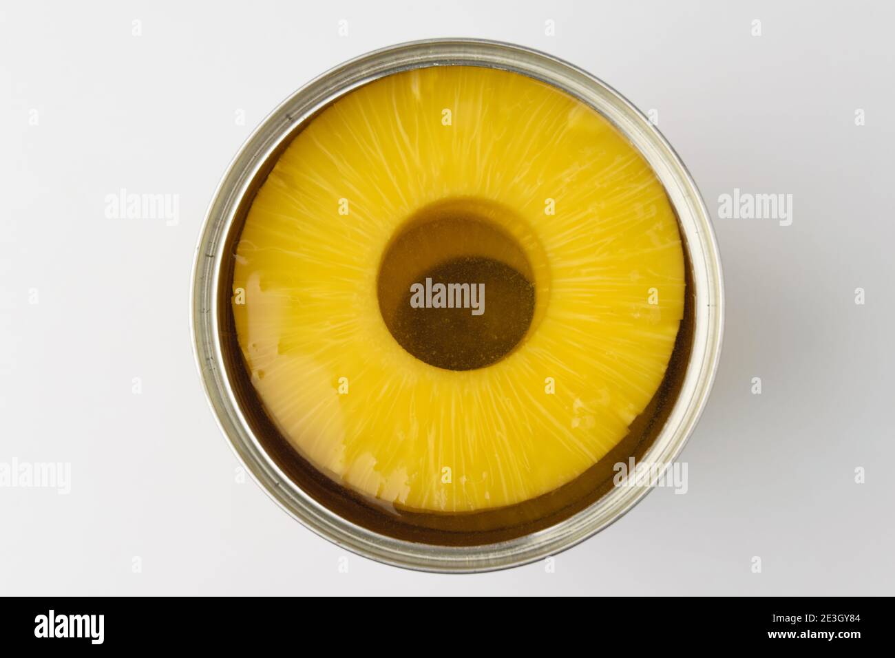 Pineapple slices on white background Stock Photo