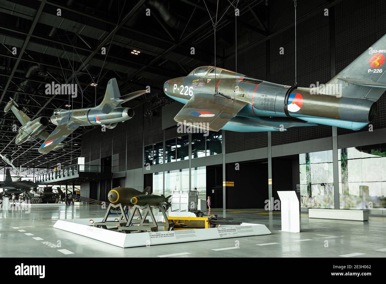 Interior of the beautiful Nationaal Militair Museum at Soesterberg, The Netherlands. Stock Photo